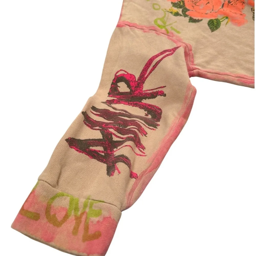 Magnolia Pearl Awaken Sleeping Heart Zip Up Hoodie Sweatshirt Front Pockets NWT